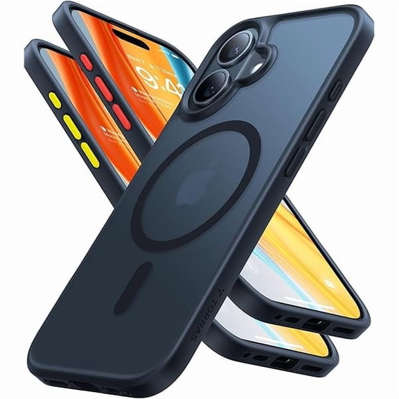ZC Magnetic Shockproof for iPhone 16 Case,18N Mighty Magnetic, 12FT Military Grade Drop Tested, Fit for MagSafe, Protective Hard Back Plastic Slim Phone Case for iPhone 16 6.1", Black Titanium