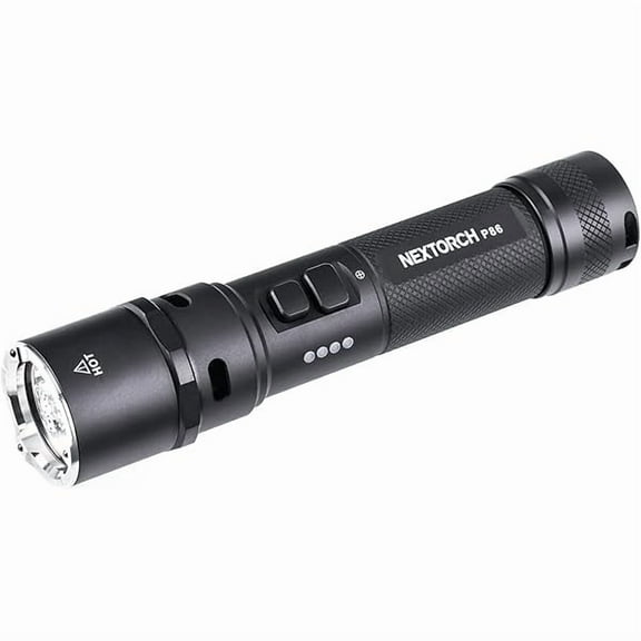 ZC P86 Rechargeable Flashlight, 1600 Lumen Tactical Flashlight with Electronic Whistle & Ceramic Bead Broken Window for Traffic Duty, Road Command, Outdoor Emergency Response, Prison Management