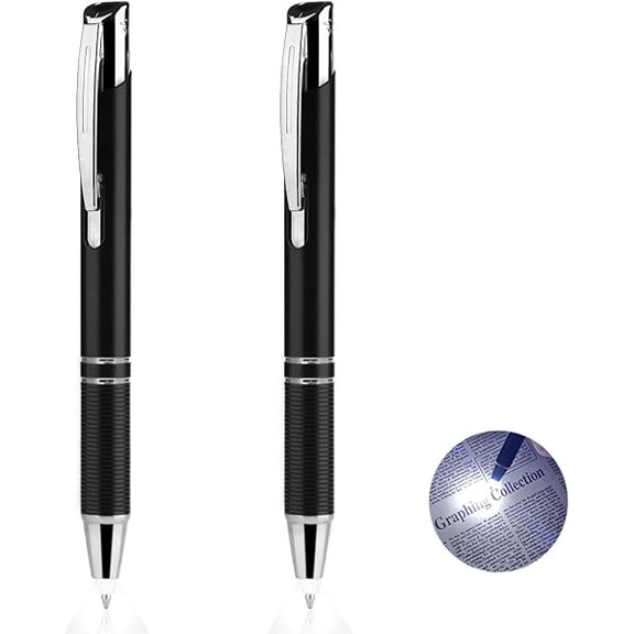 ZC Pen with Light, Light Up Flashlight Pen, LED Lighted Pens for Writing in The Dark 2pack - Father's Day Gifts for Dad Husband Men Women Birthday-White