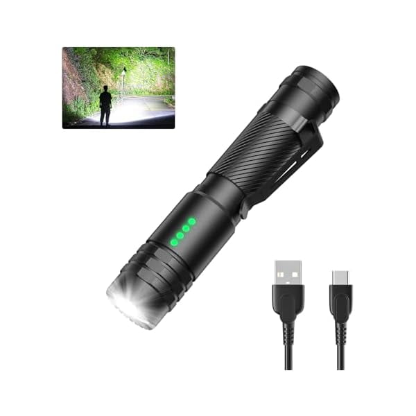 ZC Rechargeable Flashlight High Lumens, Small Flashlights Powerful ...