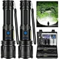 thumbnail image 1 of ZC Rechargeable LED Flashlights High Lumens, 990,000 Lumens Super Bright Flashlight with 7 Modes, Powerful Multifunctional Flashlights for Home Camping Emergencies - 2 Pack, 1 of 1