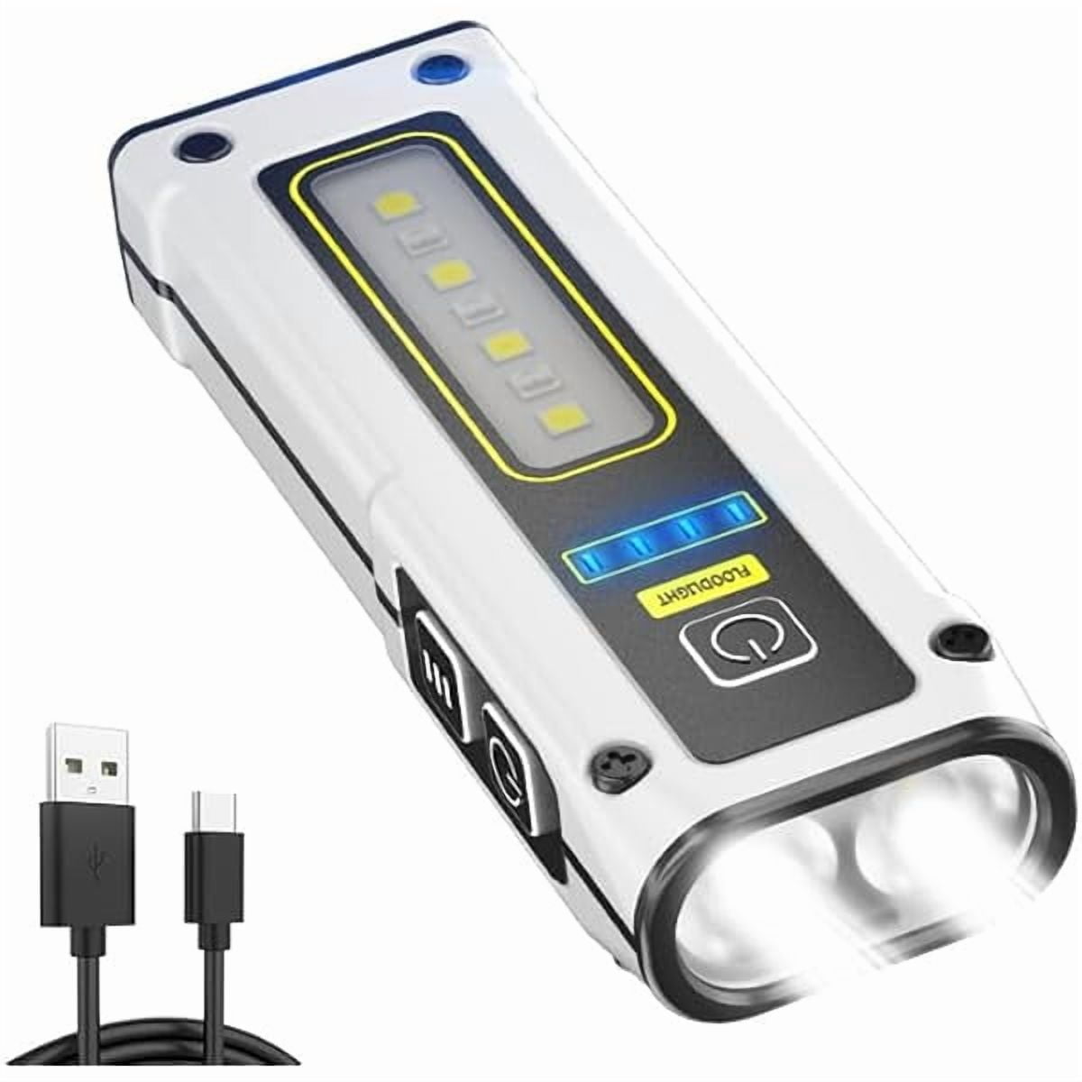 ZC Small Flashlight USB Rechargeable LED Work Light Super Bright, with COB SideLight 7 Modes Mini Magnetic Flashlights, for Car Repair Fishing Camping Reading Dog Walking