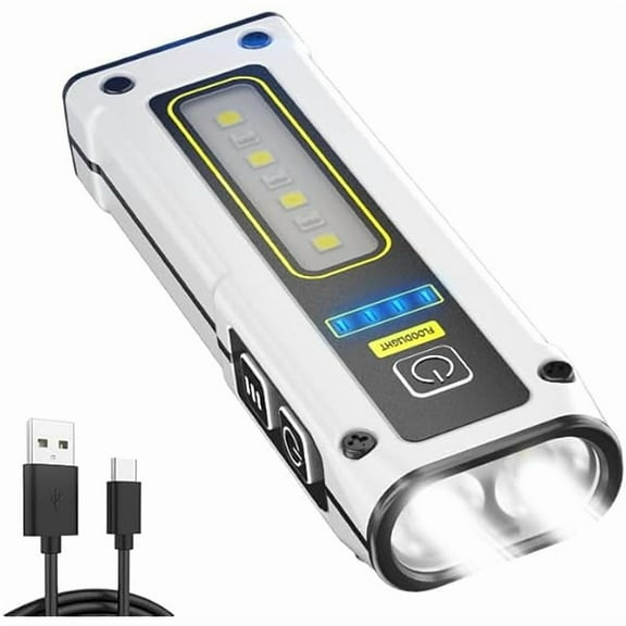 ZC Small Flashlight USB Rechargeable LED Work Light Super Bright, with COB SideLight 7 Modes Mini Magnetic Flashlights, for Car Repair Fishing Camping Reading Dog Walking