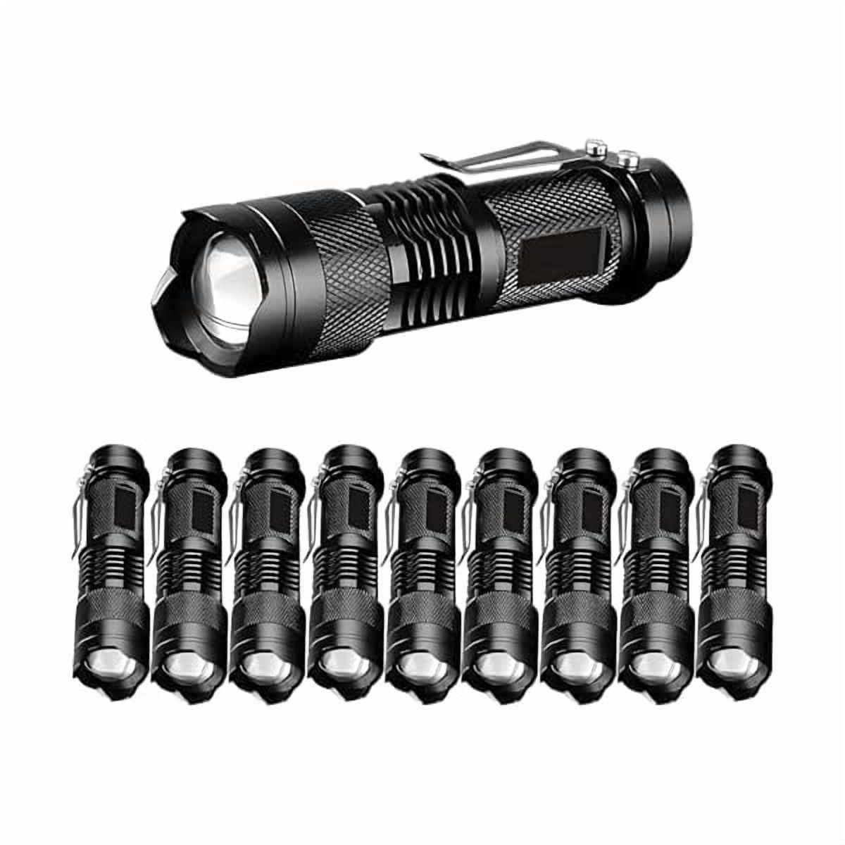 ZC10 Pieces LED Flashlights Torch, High Lumens Mini Flashlight Waterproof Pocket Flash Light with 3 Modes, Adjustable Focus Zoomable for Camping, Hiking, Indoor, Outdoor, Home Use