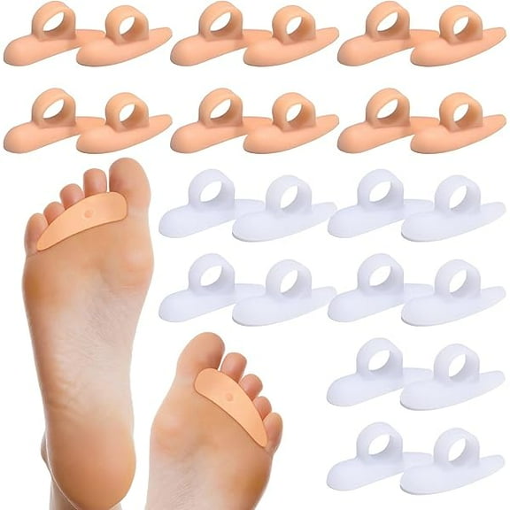ZC12 Pairs Hammer Toe Pad Hammerhead Toe Straightener and Corrector Support Crest Cushion Spacers Separators Gel for Women Men Pain Relief Reduces Pressure(Peachpuff, White)