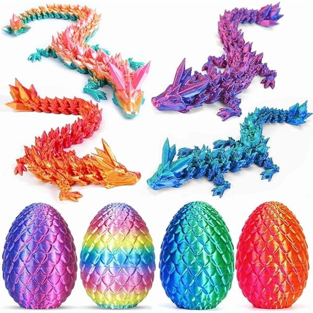 ZC4PCS 3D Printed Dragon Eggs with Dragon Inside, Mini Articulated ...