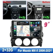 ZCARGE 9'' For Mazda MX-5 2006-2021 Car Stereo Radio Android 13 Mirror Link With Cam Mic Camera Mic+2+32GB