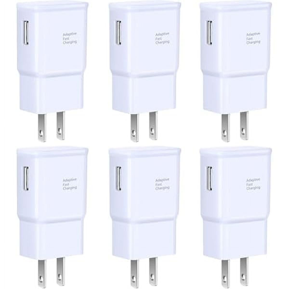 ZCAdaptive Fast Charging Wall Charger Adapter, 6-Pack Fast Charging Block Travel USB Charger Box Compatible Samsung Galaxy S10 S9 S8 S7 S6 Note 8 9, iPhone, LG, HTC and More (White)