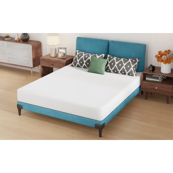 ZCB LIKE HOME 10 Inch Queen Mattress, Gel Memory Foam Mattress Queen Size, Medium Firm Cooling Foam Queen Mattress in a Box, Pressure Relief & Motion Isolation, CertiPUR-US Certified