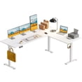 thumbnail image 1 of ZCB LIKE HOME 63 Inch Reversible L Shaped Electric Standing Desk, Height Adjustable Corner Stand up Desk, Ergonomic Large Lift Computer Table for Home, Office, Workstation, White, 1 of 8