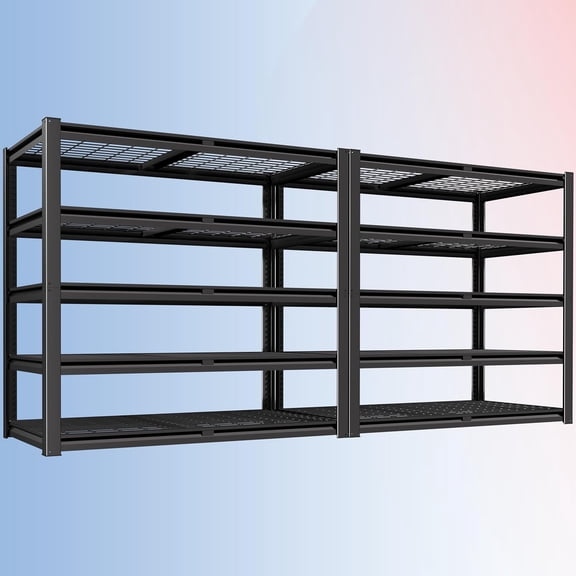 ZCB LIKE HOME 72" H Heavy Duty Garage Shelving 2500 LBS 5 Tier Storage Shelves Adjustable Industrial Metal Wire Shelf Unit for Garage,Basement,Pantry,Warehouse,Commercial,48" W X 24" D X 72" H 2Pack