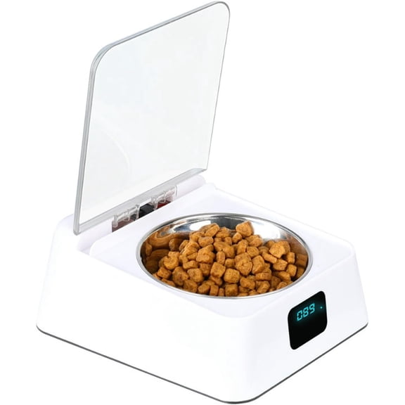 ZCB LIKE HOME Automatic Cat Feeder, Infrared Sensor Cover Removable Bowl Battery Powered Intelligent Automatic Opening Lid Smart Pet Feeder