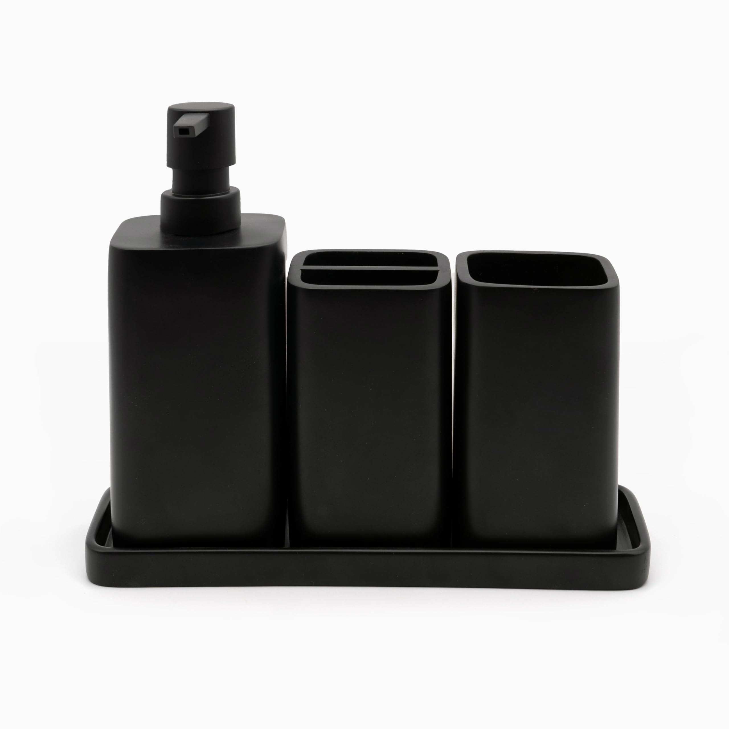 ZCCZ Matte Black Bathroom Accessory Sets, 4 Pieces Bathroom Accessories ...