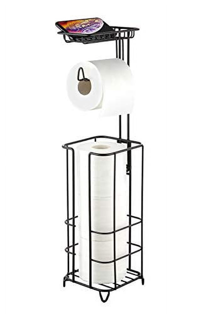 ZCCZ Toilet Paper Holder Stand with Reserve, Free Standing Toilet Roll