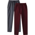 thumbnail image 1 of ZCFZJW 2 Pack Mens Athletic Sweatpants with Pockets, Casual Drawstring Elastic High Waist Workout Gym Joggers Pants for Men Running Jogging Sweat Pants Dark Gray&Wine XXXL, 1 of 9