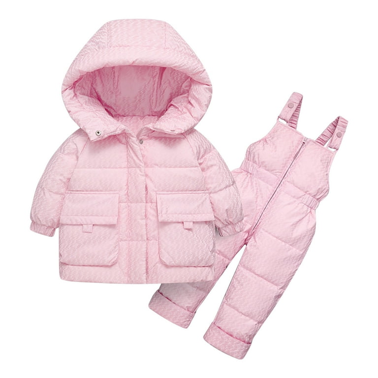 Girl Winter Clothes Jacket Set, Children Winter Suit Girl