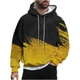 thumbnail image 1 of ZCFZJW 3D Color Block Pattern Graphic Hoodie Tops for Men Casual Fall Long Sleeve Drawstring Hooded Pullover Sweatshirts Trendy Cotton Outwear Coat with Pocket Yellow XL, 1 of 6