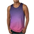 thumbnail image 1 of ZCFZJW 3D Novelty Tank Tops for Men Tie Dye Gradient Galaxy Print Summer Sleeveless Round Neck Pullover T-Shirts Trendy Holiday Beach Tops Purple M, 1 of 4