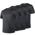 thumbnail image 1 of ZCFZJW 4 Pack Men's Quick Dry Shirts, Moisture Wicking Tees, Mesh Athletic Gym Workout Fitness Short Sleeve Active Crew Neck T Shirt Black#02 S, 1 of 8