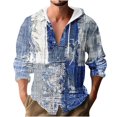 thumbnail image 1 of ZCFZJW Athletic Hoodie T-Shirts for Men Vintage Ethnic Style Printed Summer Long Sleeve Button Down Graphic Drawstring Hooded Tops Lightweight Thin Jacket Shirts Multicolor#08 XL, 1 of 4