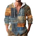 thumbnail image 1 of ZCFZJW Athletic Hoodie T-Shirts for Men Vintage Ethnic Style Printed Summer Long Sleeve Button Down Graphic Drawstring Hooded Tops Lightweight Thin Jacket Shirts Multicolor#12 XXL, 1 of 4