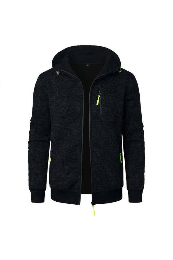 Athletic Hoodie Tops for Men Full Zip up Long Sleeve Hooded Pullover Sweatshirts with Zipper Chest Pockets Fashion Sport Hoodies Shirts Black M