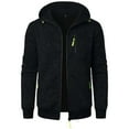 thumbnail image 1 of ZCFZJW Athletic Hoodie Tops for Men Full Zip up Long Sleeve Hooded Pullover Sweatshirts with Zipper Chest Pockets Fashion Sport Hoodies Shirts Black XL, 1 of 5