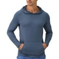 thumbnail image 1 of ZCFZJW Athletic Hoodie Tops for Men Lightweight Casual Solid Color Long Sleeve Hooded Pullover Sweatshirts Loose Regular Fit Sports Fitness Tees Shirt with Pockets Dark Blue XL, 1 of 9