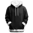 thumbnail image 1 of ZCFZJW Athletic Hoodie Tops for Men Lightweight Fuzzy Trim Casual Fall Long Sleeve Drawstring Hooded Pullover Sweatshrits Trendy Oversized Regular Fit Cozy Outwear with Pockets Black L, 1 of 10