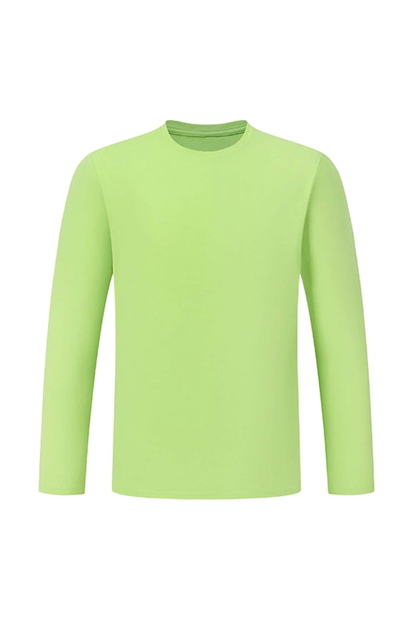 Athletic Shirt Mens Youth Long Sleeve Football Baseball Soccer Undershirts Lightweight Basic Crewneck Quick Dry Base Layer Shirts Green XXL