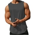 thumbnail image 1 of ZCFZJW Athletic Tank Tops for Men Big and Tall Regular Fit Casual Summer Quick Dry Sleeveless Round Neck Basic Workout T-Shirts Loose Comfy Sport Tees Shirt Gray S, 1 of 9