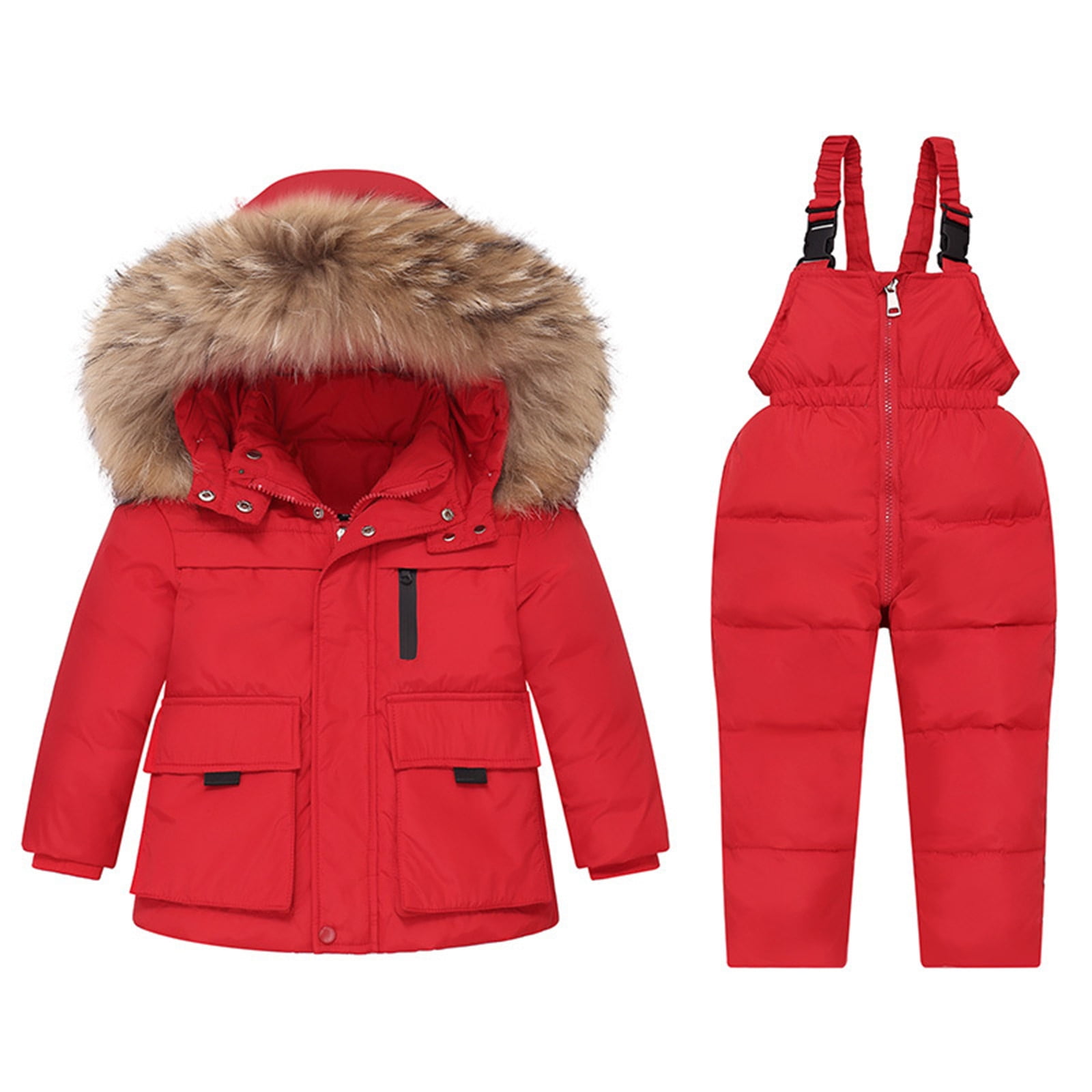 ZCFZJW Baby Boys Girls Snowsuit Toddler Winter Outfit Sets Kids Hooded