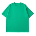 thumbnail image 1 of ZCFZJW Baggy Shirts for Men Candy Color Print Summer Short Sleeve Casual Round Neck Pullover Tshirt Tops Loose Fit Oversized Basic Tee Shirt Green XXXXL, 1 of 3