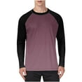 thumbnail image 1 of ZCFZJW Baseball T-Shirts for Men Lightweight Big and Tall Regular Fit Casual Raglan Long Sleeve Crewneck Basic Color Block Printed Athletic Tees Shirt Tops Hot Pink XXXL, 1 of 5