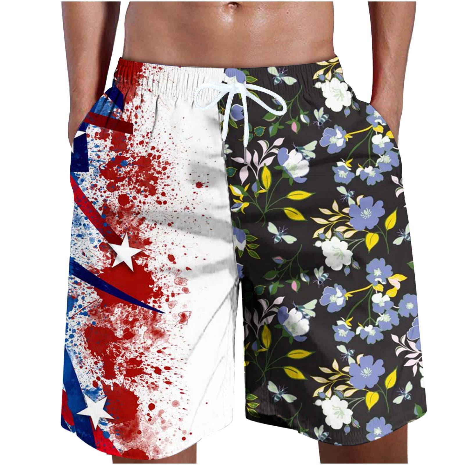 Big and tall best sale american flag swim trunks
