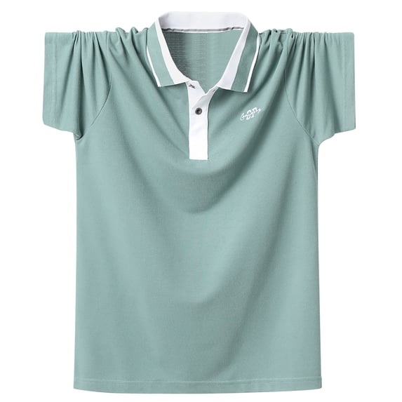 ZCFZJW Big and Tall Polo Shirts for Men Loose Lightweight Casual Short Sleeve 1/4 Button up V Neck Henley Shirts Trendy Sport Athletic Workout Tees Tops Green XXXXXXL