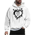 thumbnail image 1 of ZCFZJW Big and Tall Regular Fit Casual Hoodie Tops for Men Lightweight Funny Heart Pattern Print Long Sleeve Drawstring Hooded Outwear Coat Trendy Oversized Baggy Sweatshirts White XL, 1 of 5