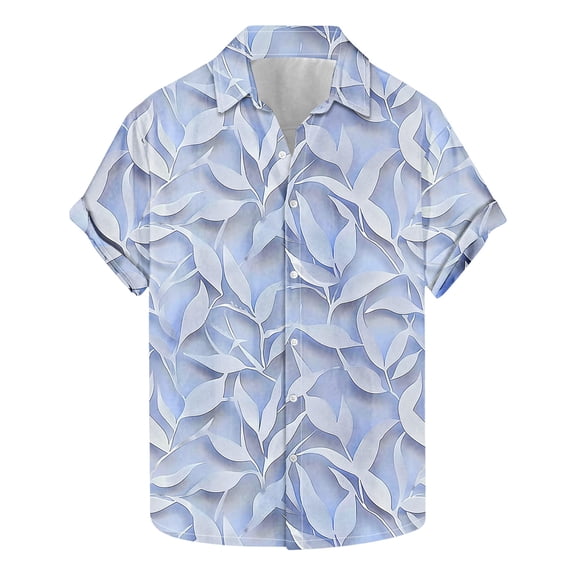 ZCFZJW Big and Tall Regular Fit Casual Striped Button Down Hawaiian Shirts for Men Lightweight Summer Short Sleeve Beach Vacation Tops Trendy Collared Tees Shirt Multicolor#29 L