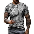 thumbnail image 1 of ZCFZJW Big and Tall Regular Fit Graphic T-Shirts for Men Vintage 3D Horse Pattern Print Summer Short Sleeve Round Neck Pullover Tops Trendy Outdoor Daily Vacation Tees Shirt Gray XXXL, 1 of 6