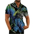 thumbnail image 1 of ZCFZJW Big and Tall Regular Fit Hawaiian Shirt for Men, Tropical Printed Summer Short Sleeve Button Down Mens Holiday Vacation Tees Shirts Tops Cotton Linen Beach Shirts Multicolor#08 M, 1 of 3