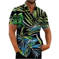 thumbnail image 1 of ZCFZJW Big and Tall Regular Fit Hawaiian Shirt for Men, Tropical Printed Summer Short Sleeve Button Down Mens Holiday Vacation Tees Shirts Tops Cotton Linen Beach Shirts Multicolor#09 XXXXXL, 1 of 3