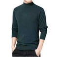 thumbnail image 1 of ZCFZJW Big and Tall Regular Fit Pullover Sweatshirts for Men Casual Solid Color Long Sleeve Mock Neck Sweater Tops Lightweight Comfy Baggy Shirts Green XL, 1 of 5