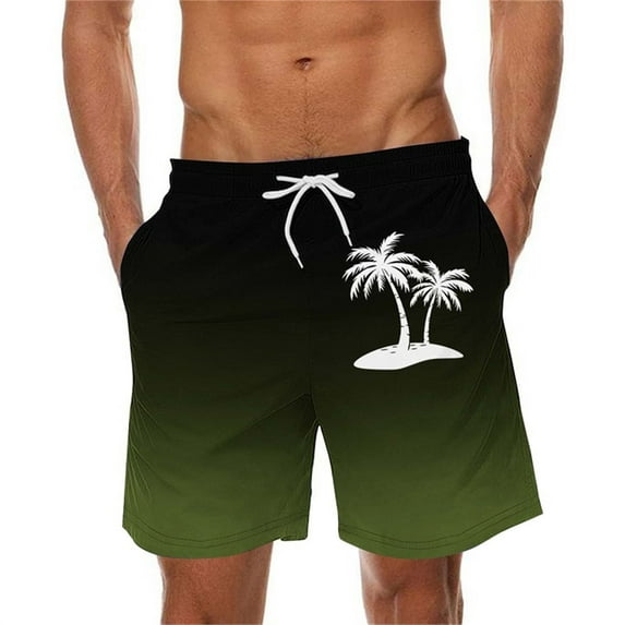 ZCFZJW Big and Tall Regular Fit Swim Trunks for Men Lightweight Casual Tie Dye Tropical Palm Tree Print Elastic Waist Beach Hawaiian Shorts with Pockets Mint Green XXXXXL