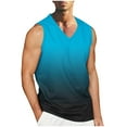thumbnail image 1 of ZCFZJW Big and Tall Regular Fit Workout Tank Tops for Men Casual Tie Dye Gradient Print Summer Sleeveless V Neck Graphic Muscle T-Shirts Blue S, 1 of 4