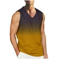 thumbnail image 1 of ZCFZJW Big and Tall Regular Fit Workout Tank Tops for Men Casual Tie Dye Gradient Print Summer Sleeveless V Neck Graphic Muscle T-Shirts Yellow XXXL, 1 of 4