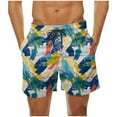 thumbnail image 1 of ZCFZJW Board Shorts Mens Quick Dry Swim Trunks with Pockets Funny Printed Summer Drawstring Elastic Waist Bathing Suit for Men Swimwear Surf No Liner Multicolor#06 M, 1 of 4