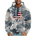 thumbnail image 1 of ZCFZJW Camo American Flag Print Hoodie Tops for Men Lightweight Casual Drawstring Long Sleeve Hooded Pullover Sweatshirts Trendy Comfy Athletic Patriotic Shirts with Pockets Blue L, 1 of 5