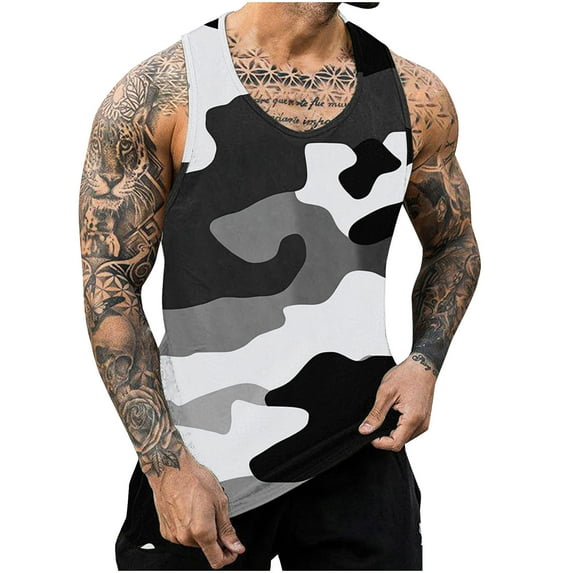 ZCFZJW Fashion Tank Tops for Women Loose Fit Casual Summer Sleeveless Round Neck Workout Tees Vest Trendy Quick Dry Beach Hawaiian Shirts Camouflage#09 L