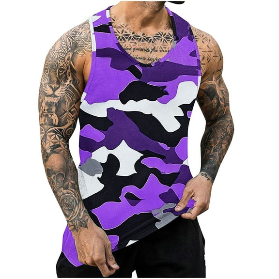 ZCFZJW Camouflage Tank Tops for Women Loose Fit Casual Summer Sleeveless Round Neck Workout Tees Vest Trendy Quick Dry Beach Hawaiian Shirts Camouflage#06 L
