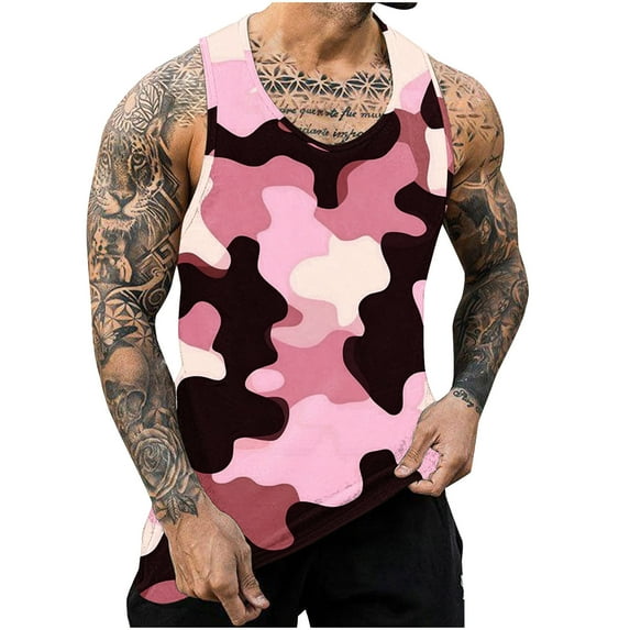 ZCFZJW Camouflage Tank Tops for Women Loose Fit Casual Summer Sleeveless Round Neck Workout Tees Vest Trendy Quick Dry Beach Hawaiian Shirts Camouflage#11 S